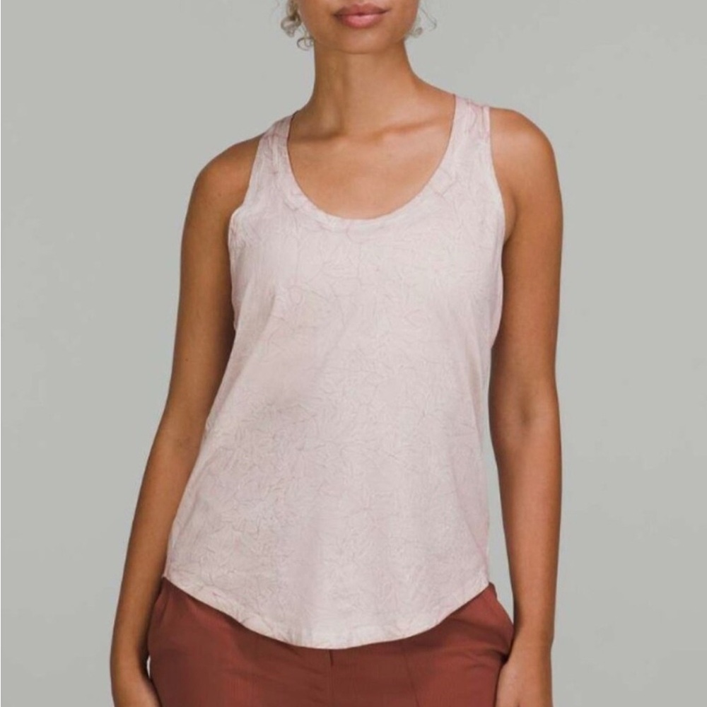 Lululemon Athletica Love Tank Top Summit Wash Smoky Topaz Blush Pink Top